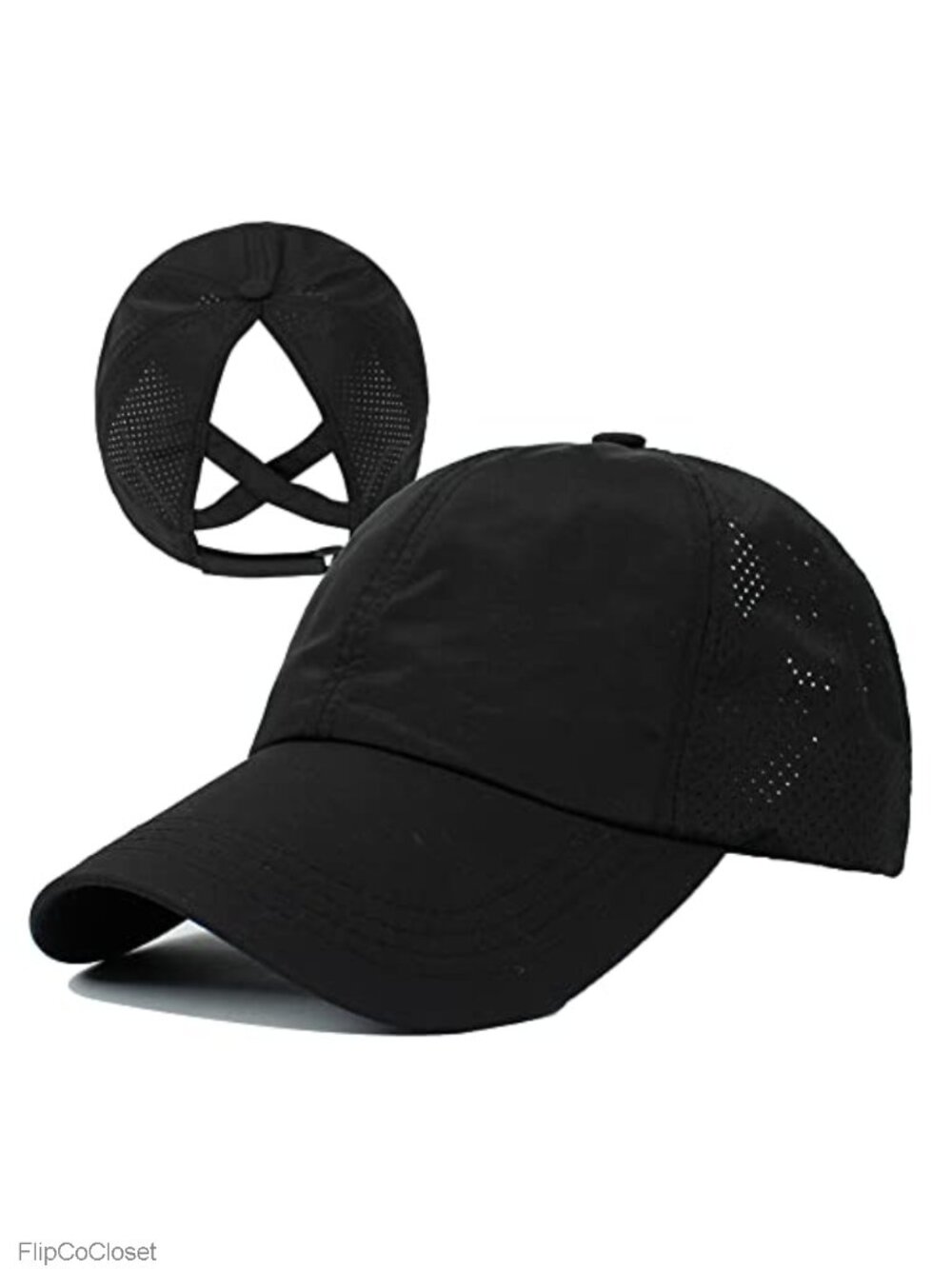 Womens Ponytail Baseball Cap Adjustable Trucker Hat Quick Dry Mesh Sports Visor
